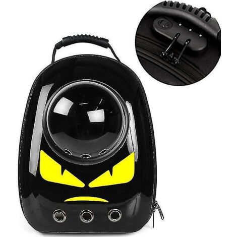 Sac de voyage portable de haute qualité pour chat/chien, style capsule spatiale, avec fenêtre et fermeture - Noir MD