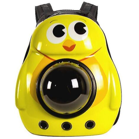 Sac de voyage portable de haute qualité pour chat/chien, style capsule spatiale, avec fenêtre transparente - Jaune - Taille M