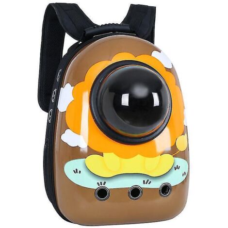 Sac de voyage portable de haute qualité pour chat/chien, style capsule spatiale, respirant, avec fenêtre en forme de bulle d'astronaute - Taille M - Noir