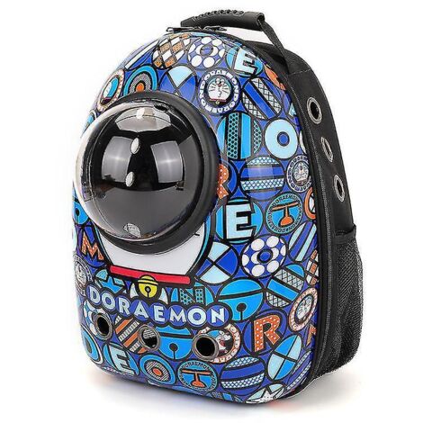 Sac de voyage portable de haute qualité pour chat/chien, style capsule spatiale, respirant, avec fenêtre intégrée - Taille M - Argent brossé