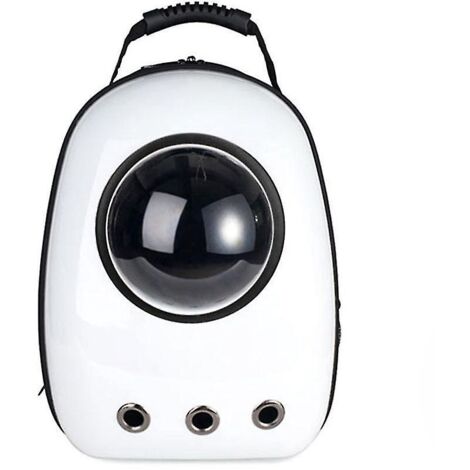 Sac de voyage portable de haute qualité pour chat/chien, style capsule spatiale, respirant et respirant - Blanc glacier