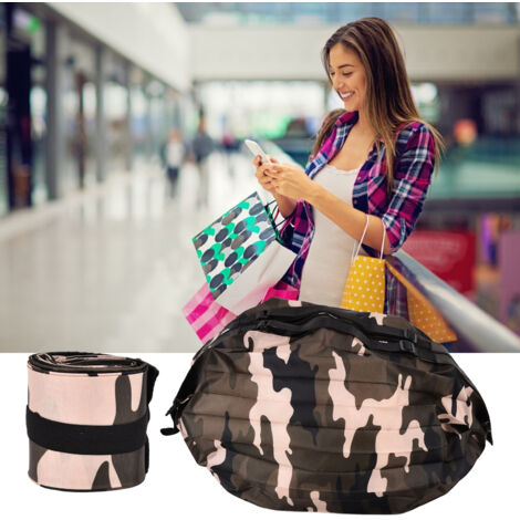 [Sac de voyage] Sac Shopping Portable à Grande Capacité, Single Shoulder, Imperméable, Dépliable, Camouflage Vert Oxford