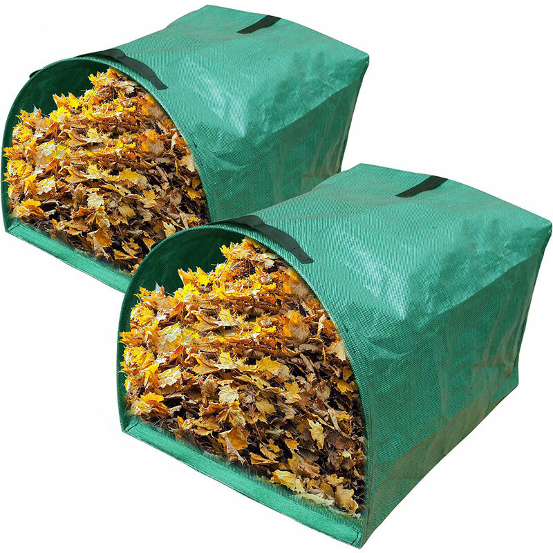 Bisbisous - Sac dechets verts ramasser les feuilles Sacs de jardinage pour pelouse piscine jardin sac de déchets de feuilles de 53 gallons lot de 2