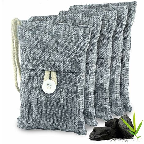 Sac Déshumidificateur Naturel, Purificateur d'Air Anti-Moisissure, Désodorisant pour Linge de Garde, Absorbeur d'Humidité à Charbon Actif pour Voiture, Chaussures, Tiroirs, Absorbeur d'Odeurs