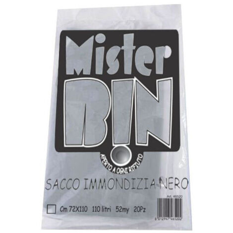 Sac d'immersion noir 72X110 G 70 Pz 20 Mr.Bin