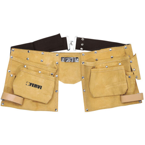 Sac d'installation en cuir avec ceinture Fervi 0264