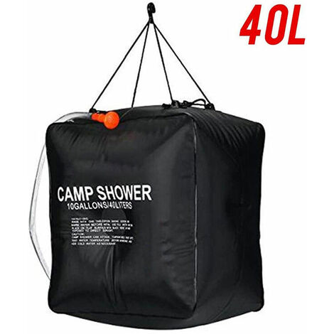 Sac douche solaire 40 litres camping, température 45°C randonnée, escalade