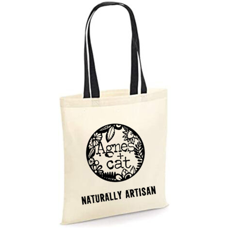 Sac en coton Agnès et Chat 6oz - 35x30 cm - Naturellement Artisan- Vendu par 1