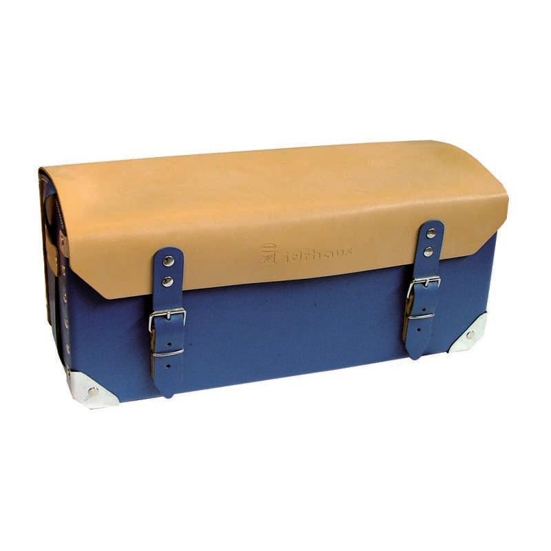 Sac en cuir Neptune beige/bleu cm 46