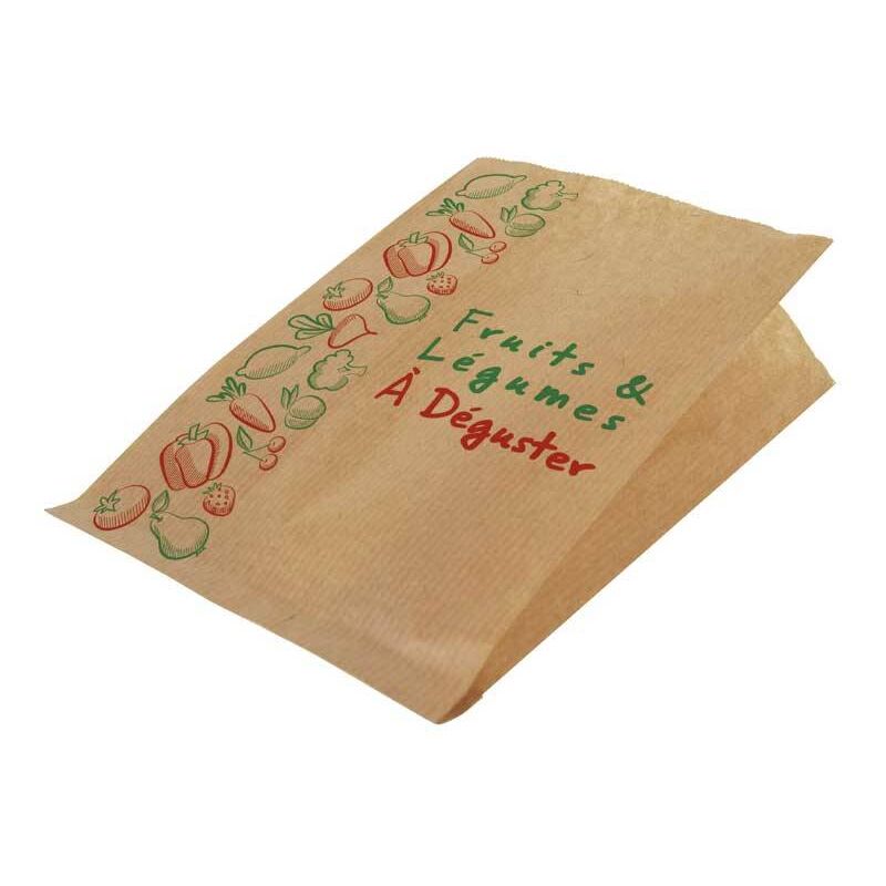 Sac en papier Kraft pour fruits et légumes - contenance 2 kg - 1000 pièces