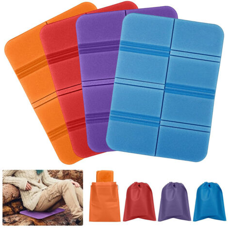 Sac en tissu Oxford 385&275&8 mm Coussin de siège extérieur pliable en 8 parties, imperméable, tapis de randonnée, coussin pour gazon extérieur