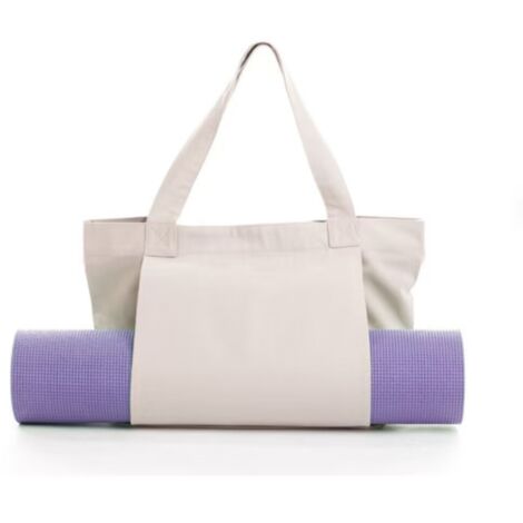 Sac en Toile de Yoga pour Tapis - Tote Sport Écologique en Coton avec Poche et Bretelle Réglable, Idéal pour Voyage, Fitness, Studio - Accessoire Pilates Homme Femme