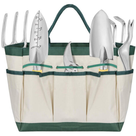 Sac en toile portable ensemble d'outils de jardin ensemble d'outils de 13 pièces avec gants bouteille d'eau jardin en pot petite pelle creuser le sol