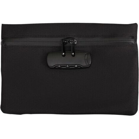 Sac étanche aux odeurs - Coffre-fort portable - Sac étanche avec serrure à combinaison - Sac à documents - Boîte verrouillable - Noir - Pour le stockage de voyage