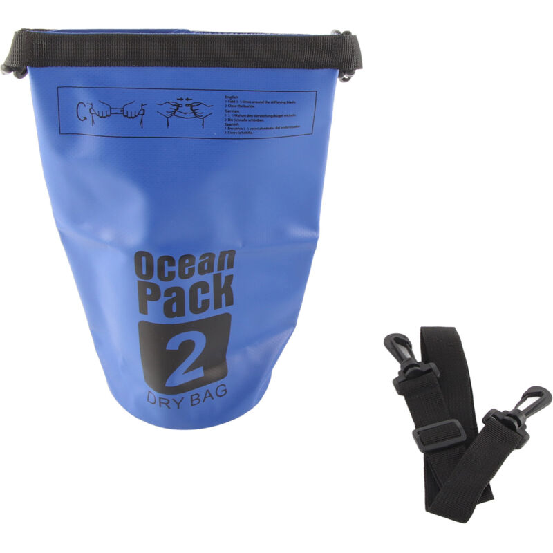 Sac étanche imperméable 2L moderne pour rafting et camping, bleu foncé