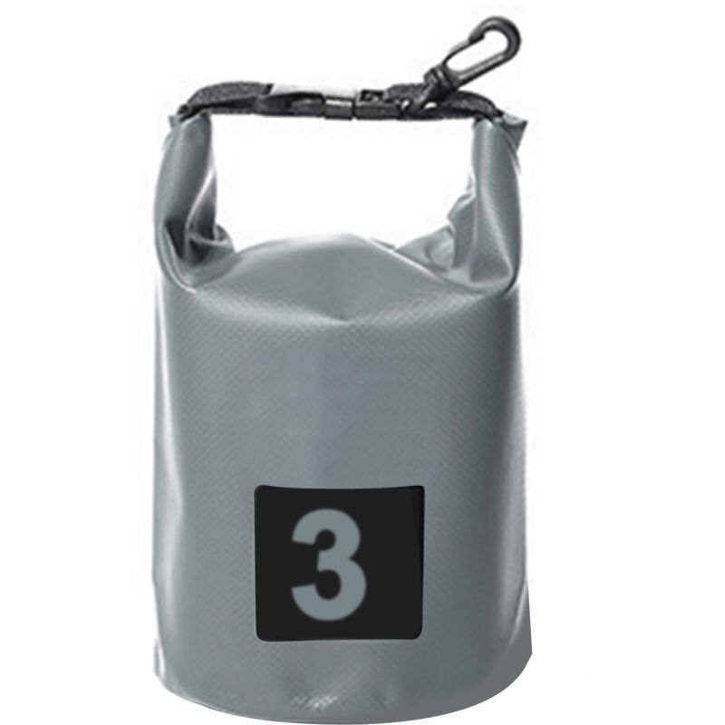 Sac étanche imperméable 3L gris pour rafting et camping moderne