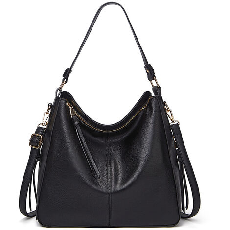 Sac femme mode rétro sac fourre-tout sac femme sac à bandoulière noir