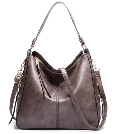 Sac femme mode rétro sac fourre-tout sac femme sac bandoulière gris clair