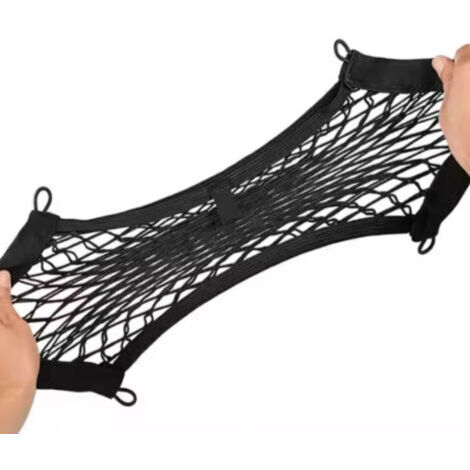 Sac filet élastique noir pour voiture, 2530cm, 1 pièce, sac filet de rangement, sac filet de rangement pour appareils électriques, filet de voiture.
