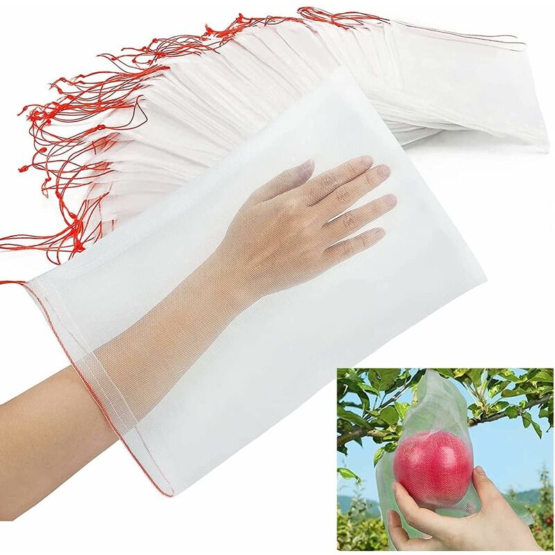Sac filet pour oiseaux sac de protection des fruits, sac en filet avec cordon de serrage sac moustiquaire barrière antiparasitaire de jardin, utilisé