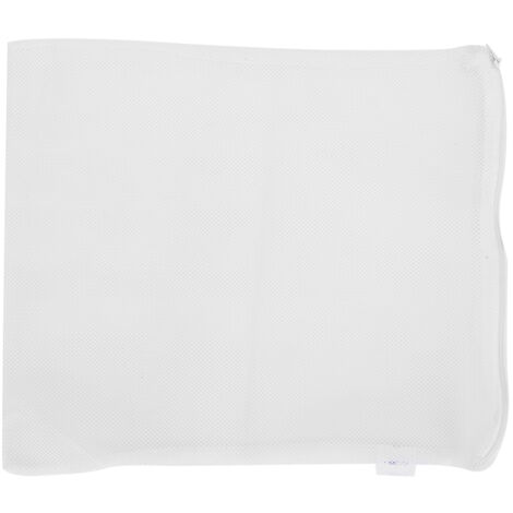 Sac Filtre Aquarium Réutilisable en Polyester avec Fermeture Éclair – 10 Pièces, 32x27 cm, Blanc
