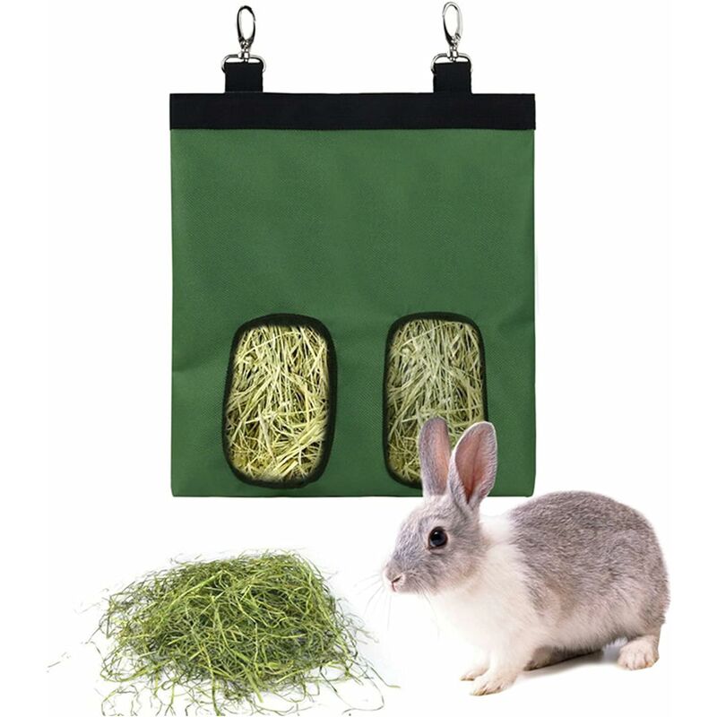 Sac à foin pour lapin à suspendre Sac d'alimentation à foin Accessoire pour clapier 1 pièces Fontainebleau (vert)