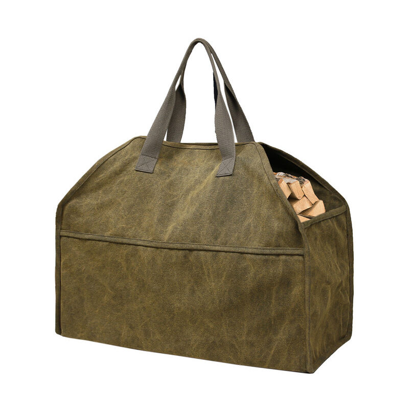 Sac Fourre-Tout en Toile Épaisse pour Bois de Chauffage, Boîte à Outils Portable de Grande Capacité