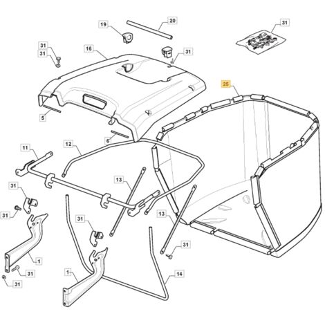 Sac herbe tracteur tondeuse Castelgarden / GGP