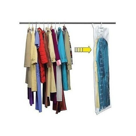 Sac housse de rangement sous vide avec ceintre pour organiser les vêtements  Taille: S