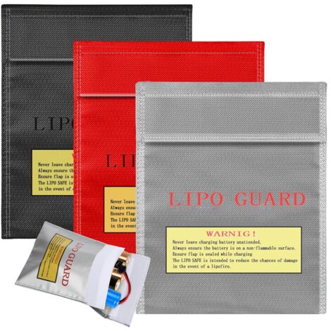Sac Ignifuge Anti-Feu - 3 pièces, Sac Ignifuge Anti-Feu Étanche - Pour Batterie Lipo/Documents/Valeurs