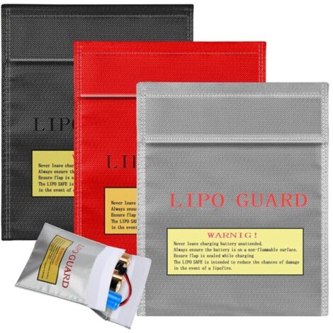 Sac Ignifuge Anti-Feu - 3 pièces, Sac Ignifuge Anti-Feu Étanche - Pour Batterie Lipo/Documents/Valeurs