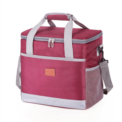Sac Isotherme, 25L Lunch Bag Sac de Courses, Sac-Glacière Cooler Bag Sac de Repas Sac-Glacière Isotherme pour Déjeuner/Travail/Ecole/Plage/Pique-Nique（Bourgogne）
