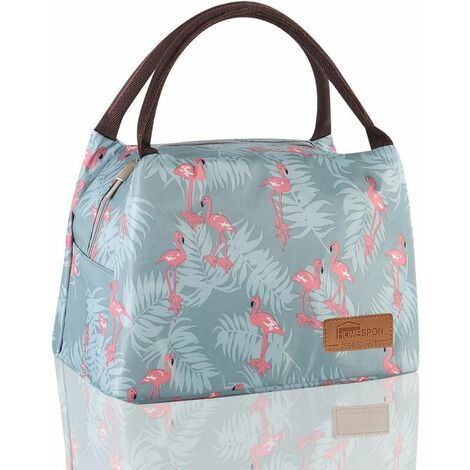 Sac Isotherme à Repas Portable Lunch Bag à Déjeuner Waterproof avec Feuille d'Aluminium Isolée Sac à Main Pliable pour Femme, Enfant à l’École et au Bureau
