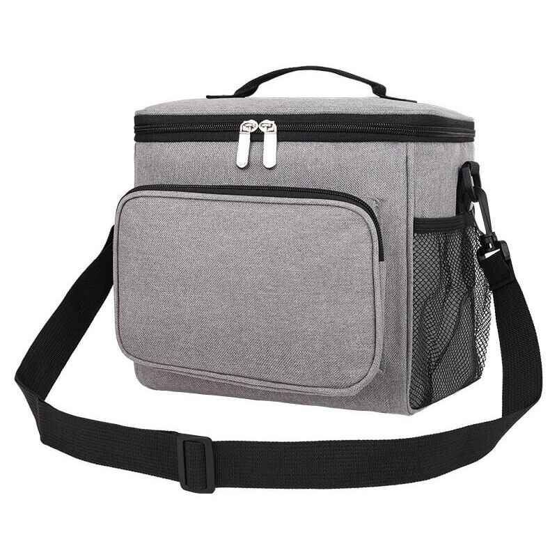 Cyslmuk - Sac isotherme, sac isotherme souple (gris, 17 l) sac de pique-nique pliable, grande capacité, étanche, sac repas isotherme, déjeuner,