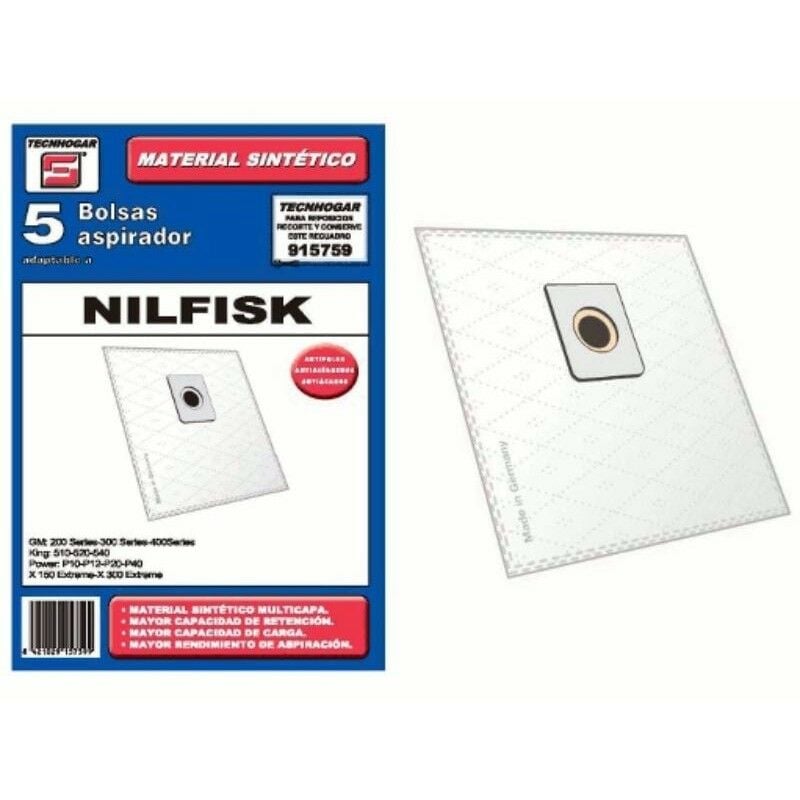Sac Lot De 5 Sacs Synthétiques Pour Aspirateur Nilfisk Elite 5 915759