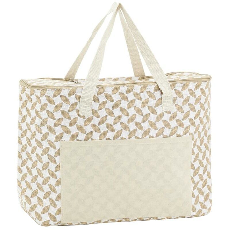Sac lunch isotherme en jute Feuille 46x15x32
