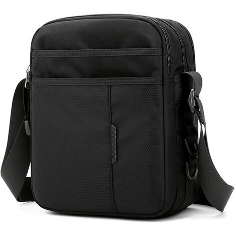 Sac messager pour homme Petit sac messager Sac à main pour homme Sac à bandoulière pour homme Cadeau pour homme Noir