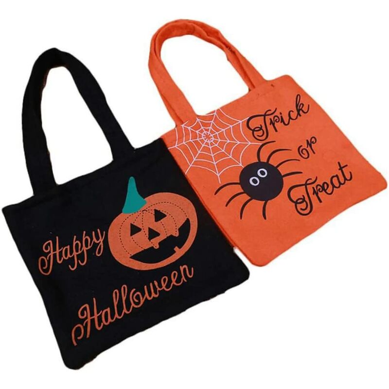 Ilovemilan - Sac non tissé d'Halloween petit sac cadeau sac fourre-tout sac de bonbons avec 2 poignées, sac de bonbons d'Halloween, 20*19CM