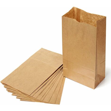 Sac Papier Kraft Plat Boulangerie Oastry Sac Papier Alimentaire Sac Marron 40 pièces
