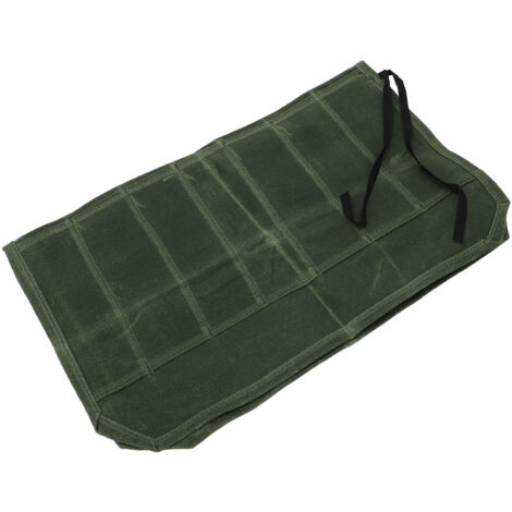 Sac pliable 7 poches pour couteaux professionnel, toile cirée résistante pour chef, camping et barbecue, couleur verte