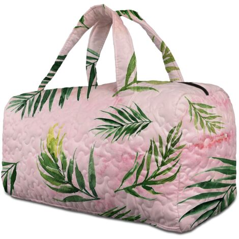 Sac polochon matelassé polyester rétro 48,5x23x23 cm, sac voyage quotidien, sac à provisions pour travail et shopping