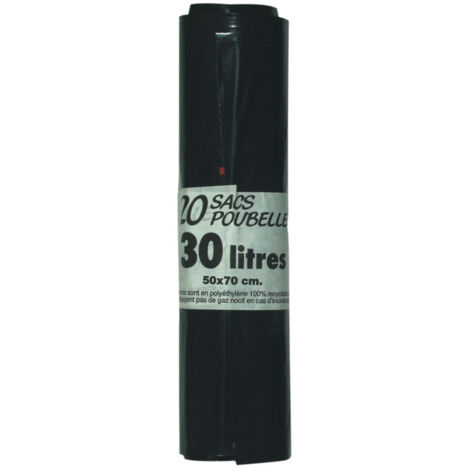 Sac Poub 30lx20 Noir  30 Microns - PUBLI EMBAL