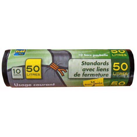 Sac Poub 50lx10 Noir  24microns - PUBLI EMBAL