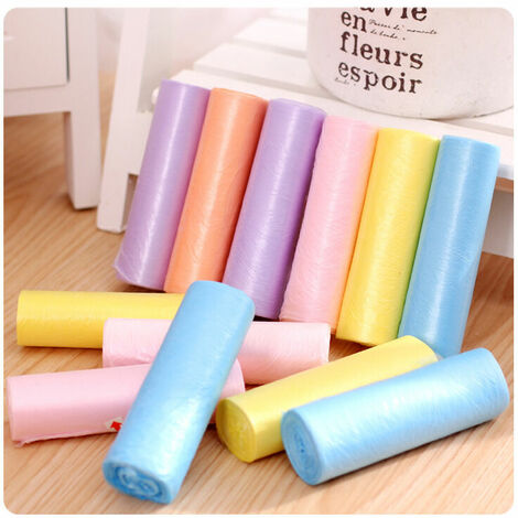 Sac Poubelle 10L Sac Plastique Sacs de Poubelles Sacs a Ordures Solides Portatifs Couleur Petits Garbage Sachets Poubelles 150 Unités au Total pour Bureau Cuisine Poubelles de Chambre a Coucher（4555cm