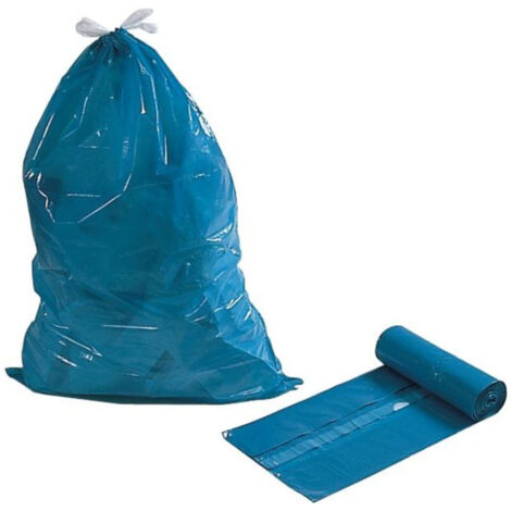Sac poubelle 120 l bleu avec tirette env. 39 mon rouleau a 25 pices
