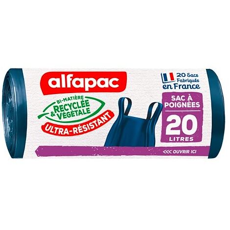 Sac poubelle 20 litres avec poignées Alfapac - 40 sacs