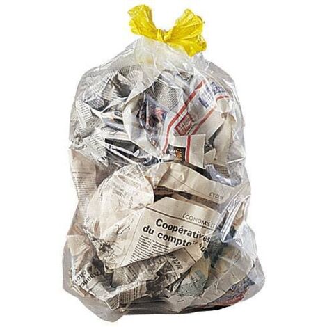 Sac poubelle 30 litres avec liens coulissants – Carton de 100 sacs – Polypropylène recyclable – Idéal pour tri sélectif