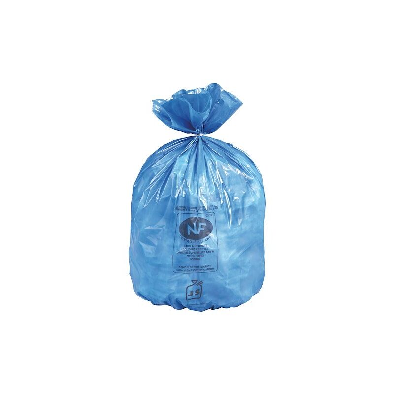 Sac poubelle 30 litres bleu nf - paquet de 100 - Lot de 5 - Maxiburo