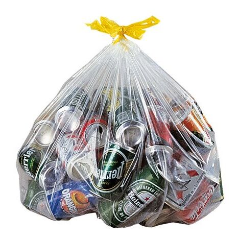 Sac poubelle 50 litres avec liens coulissants – Carton de 100 sacs – Polypropylène recyclable – Parfait pour tri sélectif