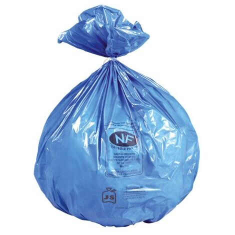 Sac poubelle 50 litres bleu NF - paquet de 50 - Maxiburo